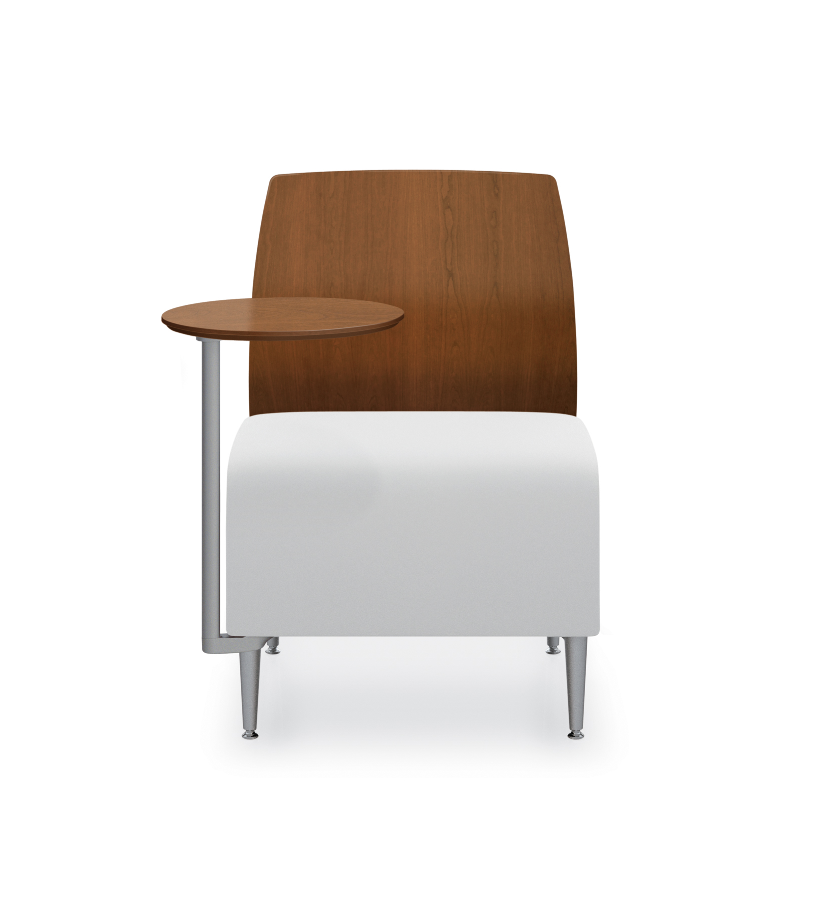 Zola single modular chair with wood back & tablet